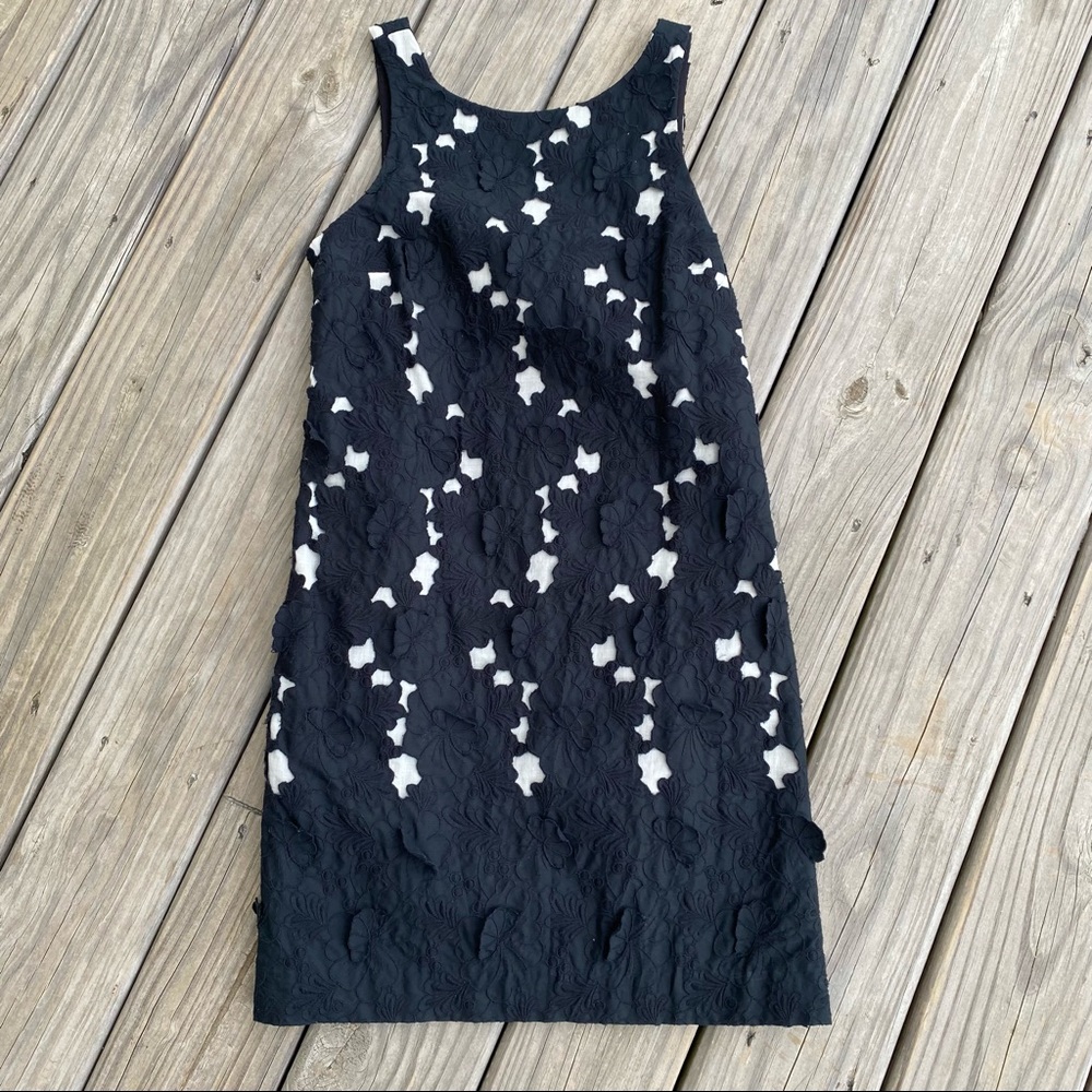 tibi New York Floral Embroidered and Appliqué Petal Detail Sleeveless Dress